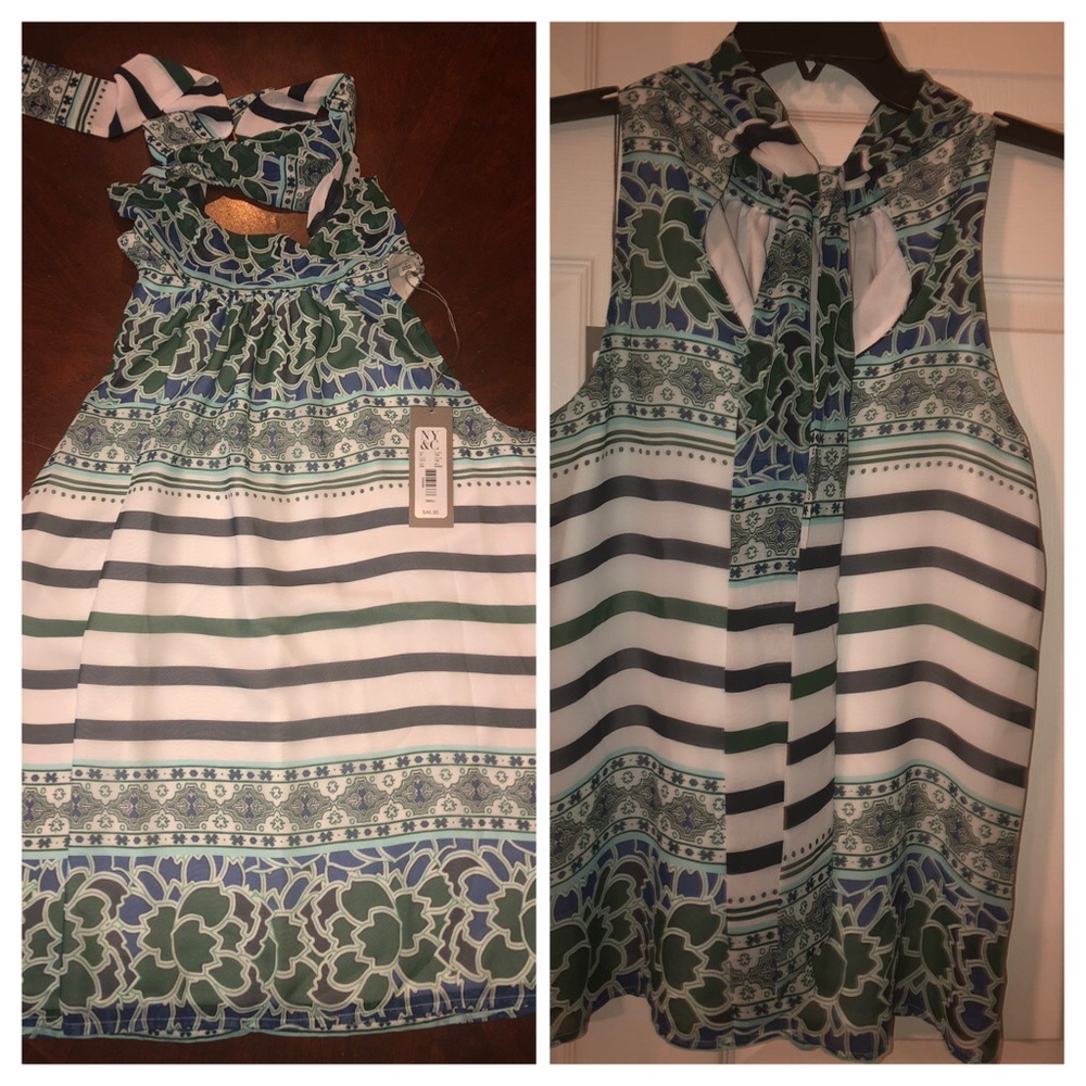 NWT Eva Mendes Collection Sabrina Tie Neck Blouse